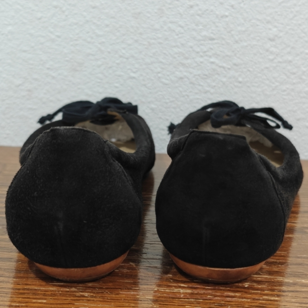 Vintage Chloé Phoebe Philo Black Suede Ballet Flats 37.5 Classic Danity Luxury - Picture 8 of 13